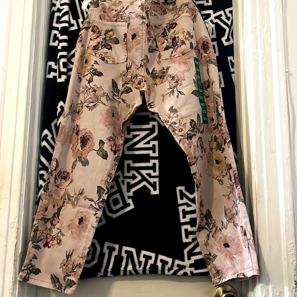 Mid-rise skinny floral ankle